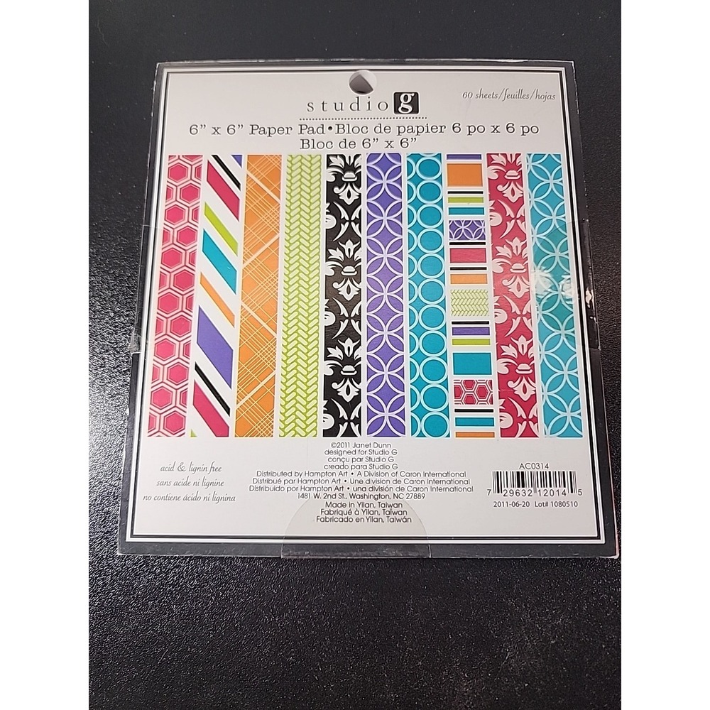 Studio G  6x6‎ Patterned Paper ~ Janet Dunn ~ 60 Single-Sided Sheets